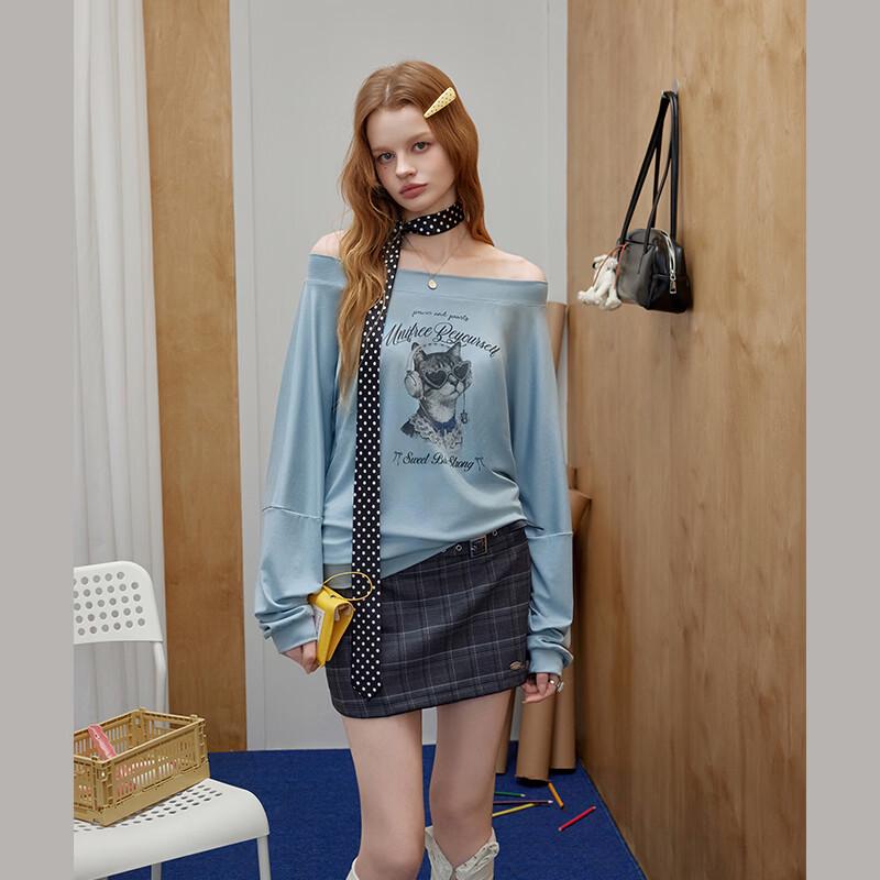 UNIFREE Sweet & Cool Off-Shoulder Loose T-Shirt