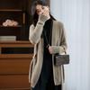 New Women's Versatile Pure Wool Cardigan - Loose, Long Sleeve, No Buttons, With Pockets, Trendy Outerwear Sweater Coat.