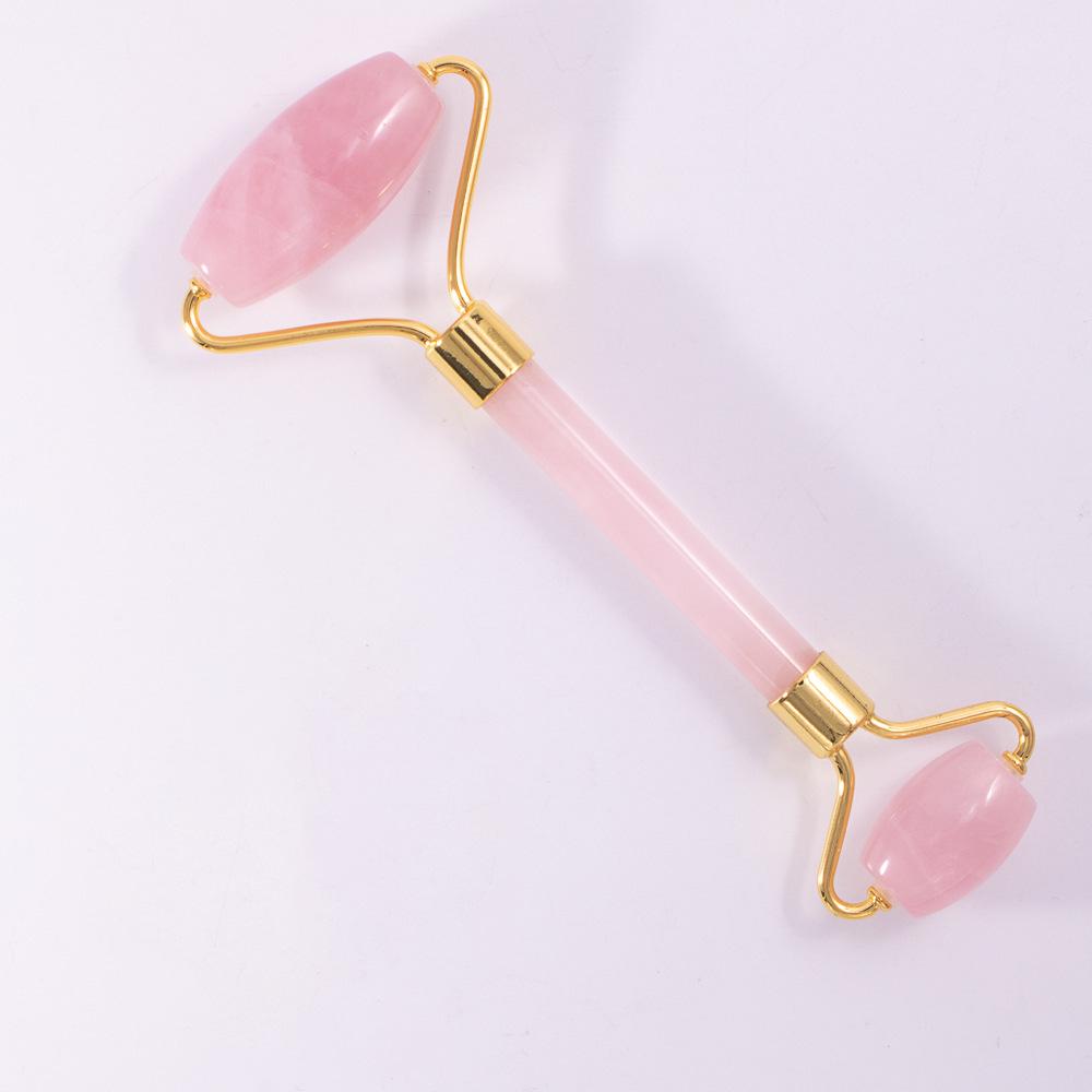 Pink Crystal Jade Roller & Gua Sha Beauty Set for Face, Eye, Body 