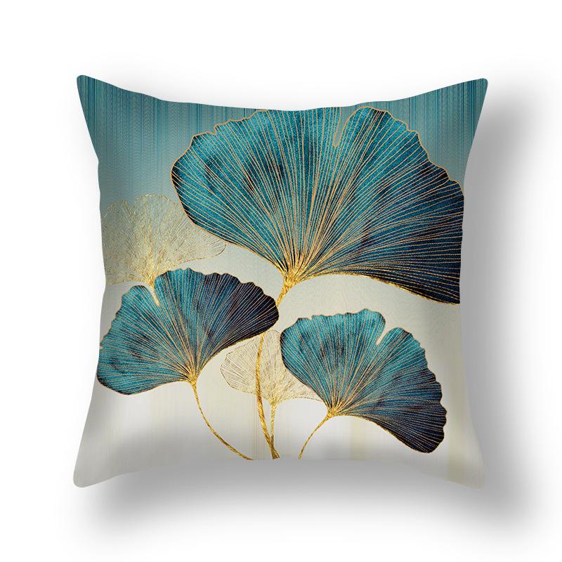 Short Plush Pillowcase, Simple and Versatile Ginkgo Leaf Pillow, Modern Decorative Sofa Pillow, Cushion