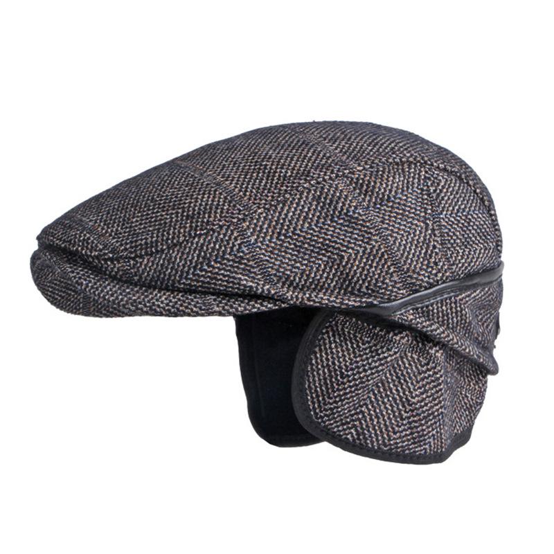 Men's Autumn & Winter Ear Protection Duckbill Cap - Retro British Beret for Middle-Aged & Elderly
