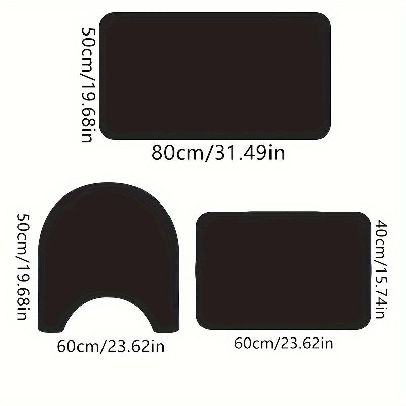 3-Piece Simple Bathroom Rug Set, Non-Slip, Rectangular Bath Mat for Kitchen, Entryway, Home Decor - All Season Use