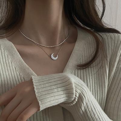 Moon Necklace Light Luxury Niche Design Necklace New Year Women's Collarbone Chain