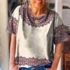 Summer Women's T-Shirts 3d Print Ethnic Style Vintage Short Sleeve Vintage Tees Casual Woman Clothing Harajuku Oversized Tops
