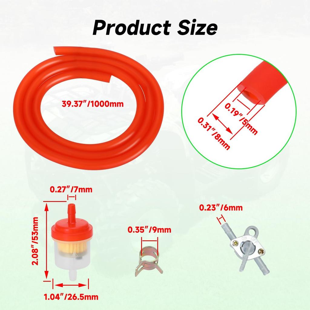 3.28FT 3/16 Inch ID Gas Fuel Line Compatible With 125Cc 110Cc Tao Tao Coolster Apollo GY6 CRF50 XR50 50Cc 90Cc Motorcycle Pit Dirt Bike ATV Go Kart