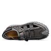 Men Outdoor Hiking Sandals Handmade Summer Roman Sandals Retro Wide Close Toe Grey Beach Shoes Over Sized