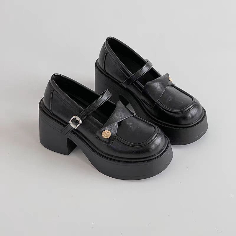 British Style Platform Thick Heel Single Shoes Spring and Summer New Fashion Versatile Skirt Mary Jane Single Shoes