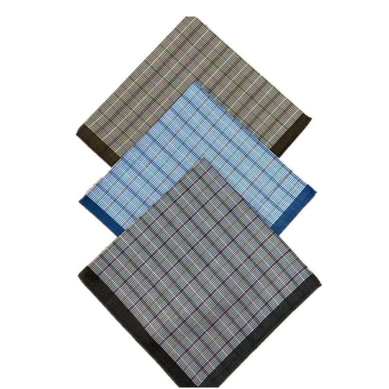 

3Pcs 40x40cm Cotton Plaid Striped Men Suit Pocket Handkerchiefs Classic Square Sweat Absorbing Towels Wedding Party Gift