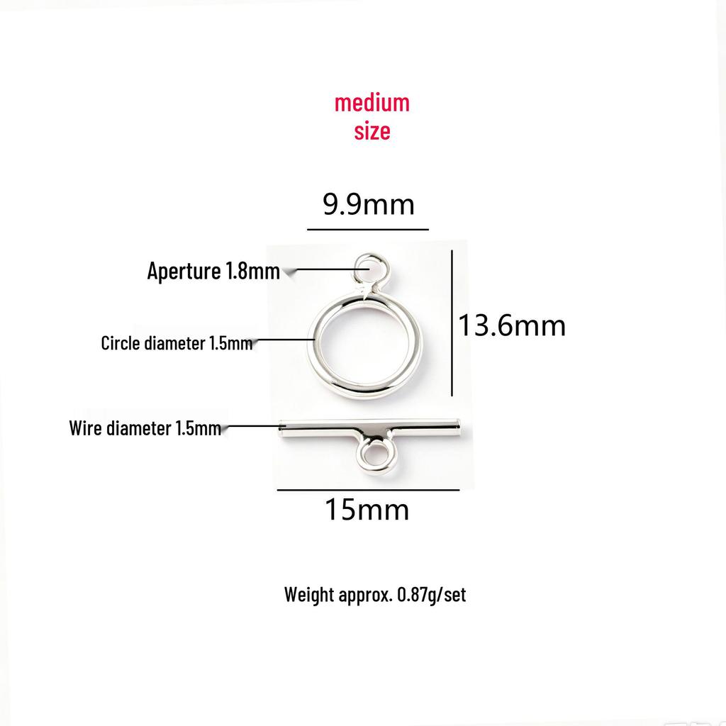 S925 Sterling Silber OT-Verschluss Perlenstrang Schmuck DIY Armband & Halskette Abstandshalter Perlen