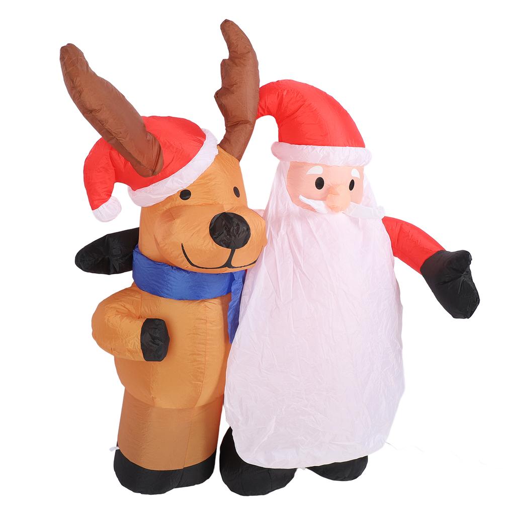1.6m Świąteczny Dmuchany Model Staruszków i Jelenia Dmuchany Święty Mikołaj i Renifer Lampki LED Zewnętrzny Inflata
