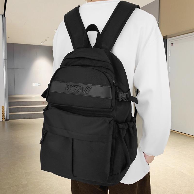 Korean Version of Street Style Ins Front Pocket Student Schoolbag Large Capacity Junior High School Student College Student Backpack