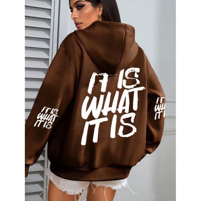 2025 Women's Letter Print Winter Hoodie