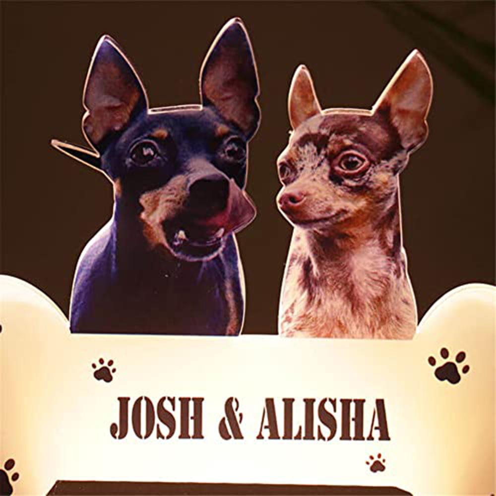 Custom Photo Acrylic Pet Growth Memory Night Light Pet Accompany Moments Personalized Bedroom Bedside Desktop Home Decor Gift