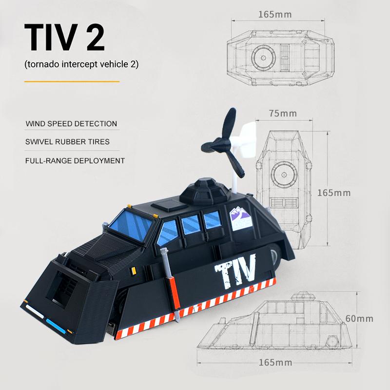 Deployable TIV2 Tornado Intercept Vehicle Static Scale Model Collectible Desk Ornament Gift For Storm Chaser Meteorology Fans