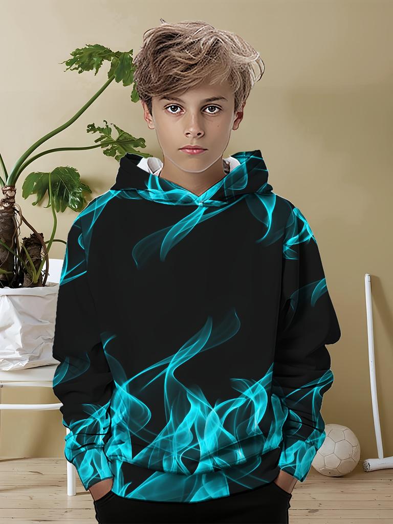 Dětské oblečení Chlapci Mikiny s dlouhým rukávem 3D potisk plamenem Děti Jaro Podzim Oblečení Ležérní Stylový Kluk Dívčí Oblečení Pulovr Topy