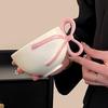 Ceramic Coffee Cup Cartoon Bow Handle Pink Ribbon Mug Afternoon Tea Accessories Girl's Gift Mugs Coffee Cups Birthday Present