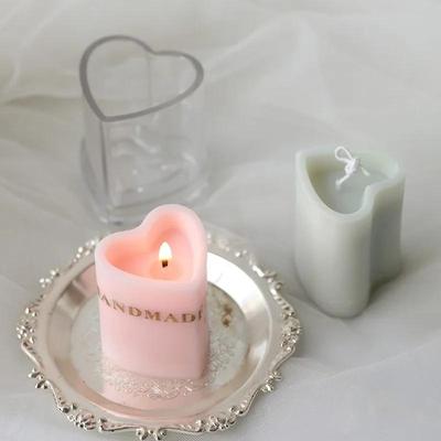 New Columnar Love Acrylic Candle Mold Easy Demoulding Heart-shaped Plastic Aromatherapy Mould Home Decor Valentine's Day Gifts