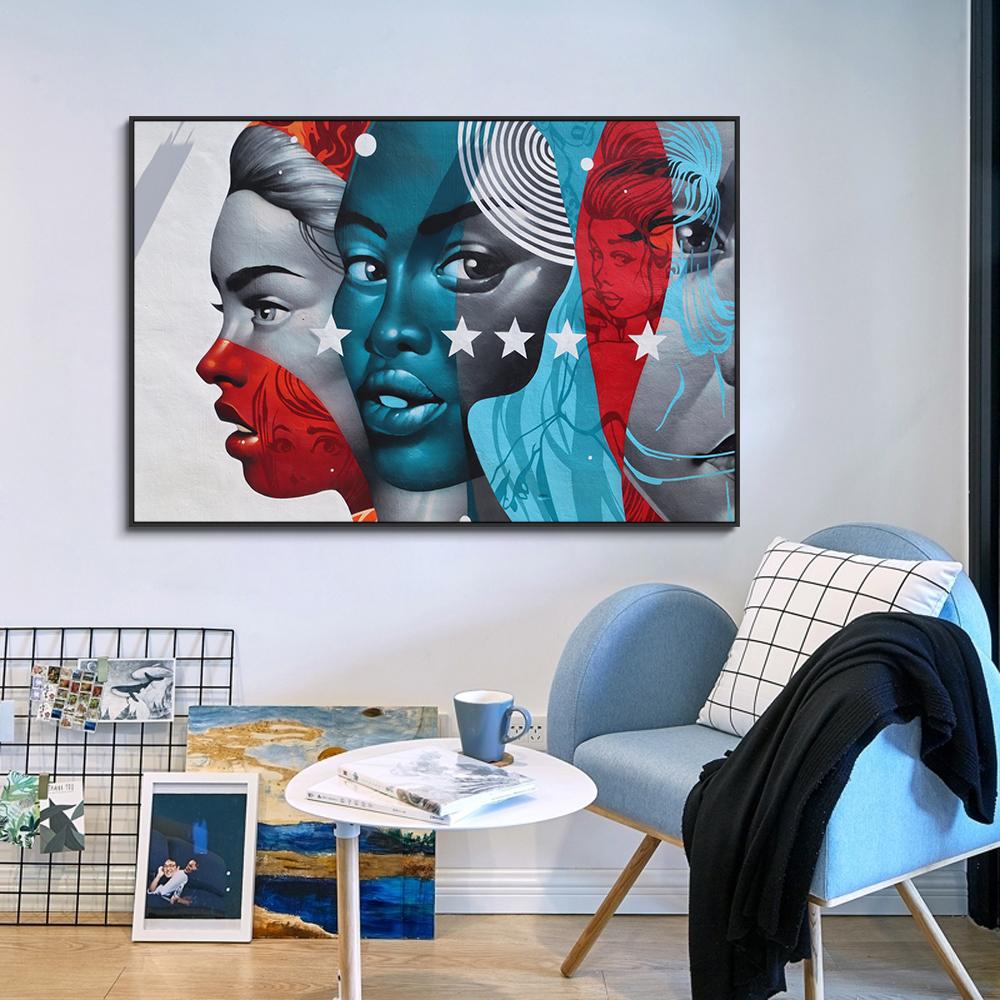 

Стены Wynwood, граффити, искусство, женский портрет, картина маслом, холст, постеры и принты, уличная настенная художественная картина для декора гостиной