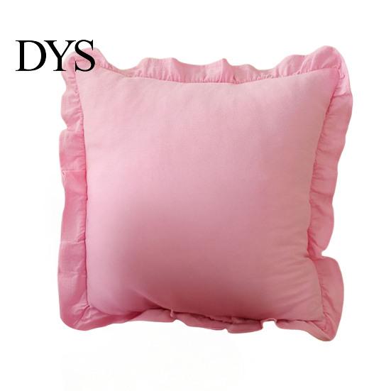 Quadratischer Schlafsofa-Deko-Rüschen-Kissenbezug, Baumwoll-Karomuster-Hülle mit Rüschenrand, 18x18 Unifarbene Kissen Zoll 20x12 Dekorative Hülle für