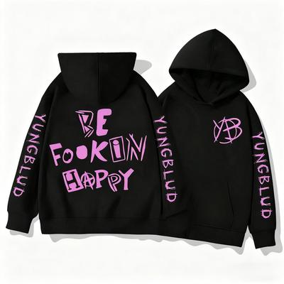 Sångare Yungblud Be Fookin Happy Dragkedjehoodies Herr Dam Kläder Mode Y2K Zip Up Höst Sweatshirts Vinter Pullovers