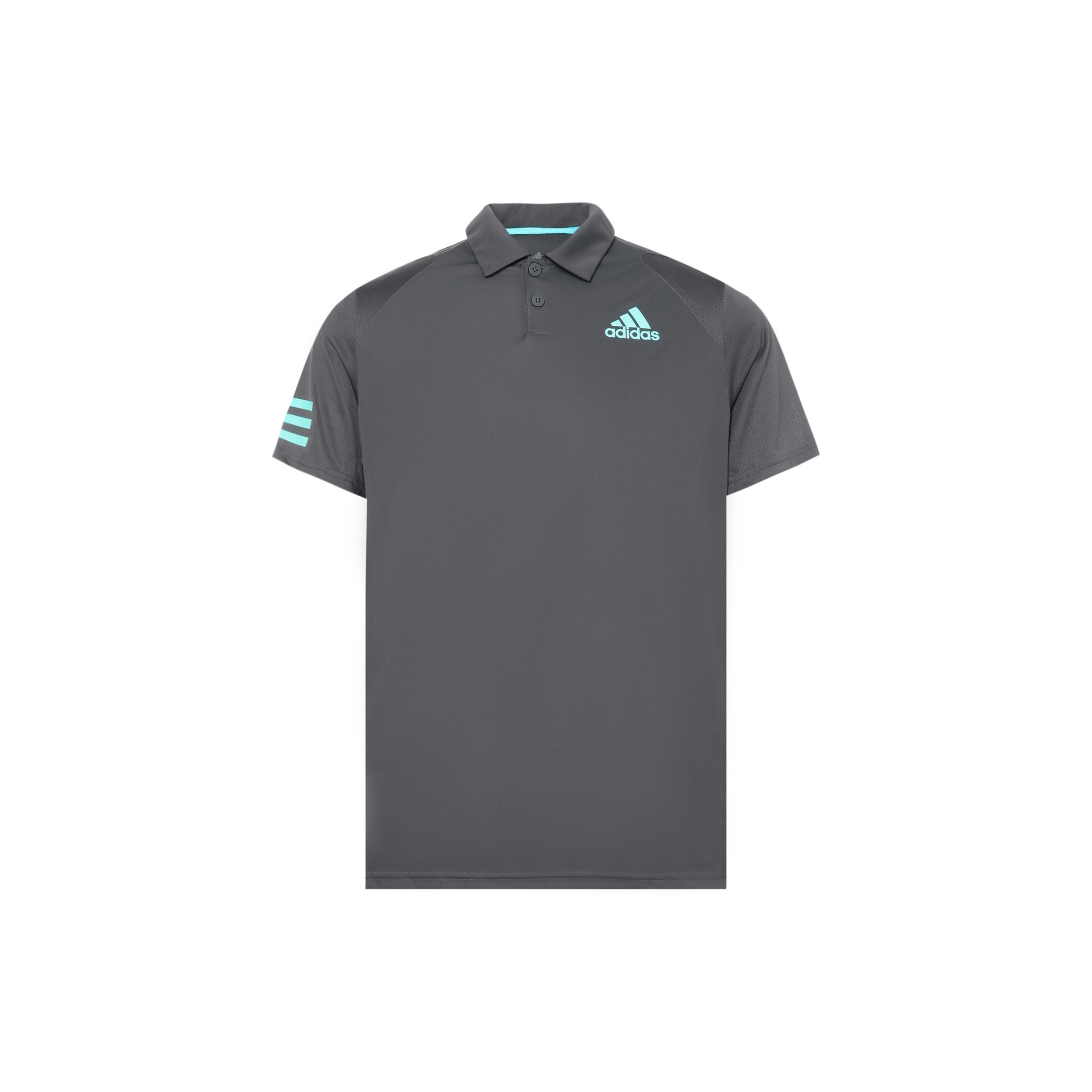 adidas Club Tennis 3-Stripes Polo Shirt Grey Men s HB8028 M