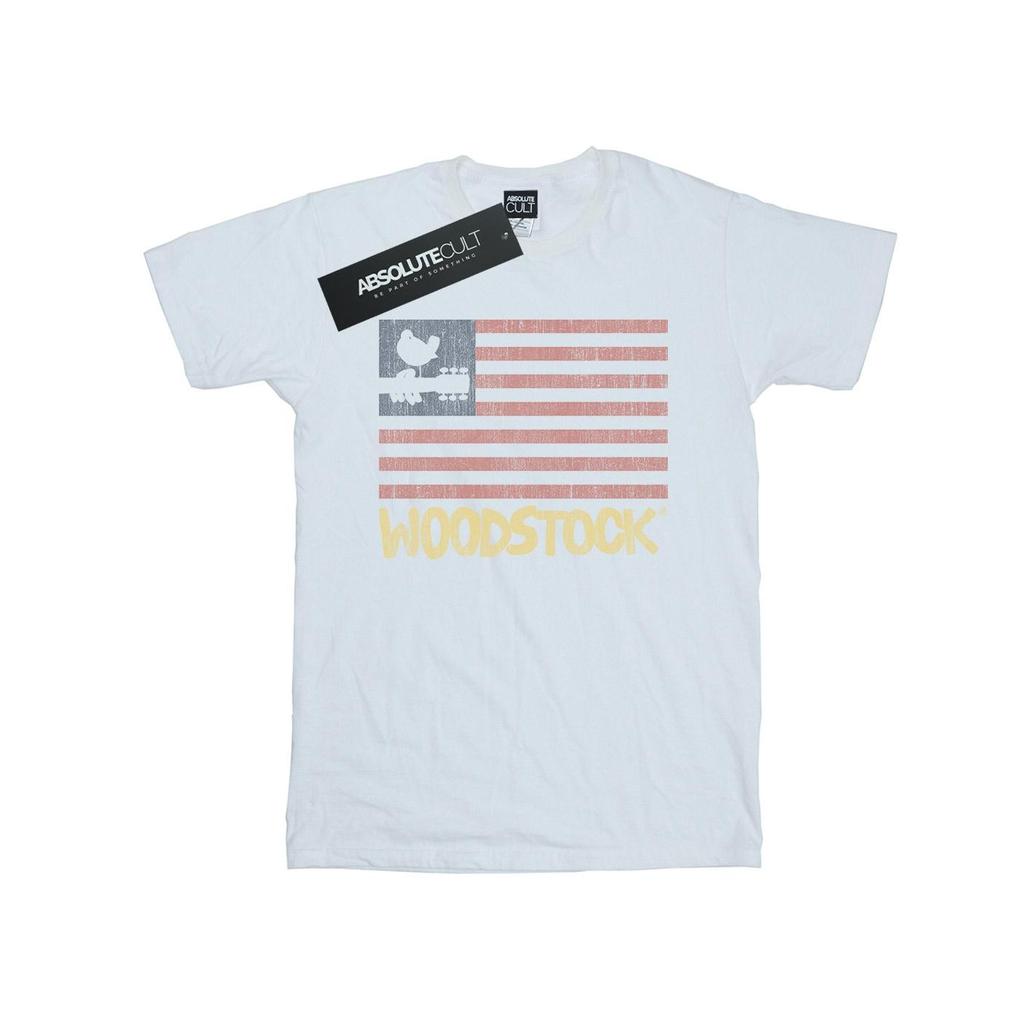 Woodstock Womens/Ladies Distressed Flag Cotton Boyfriend T-Shirt