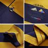 Men Polo Shirt Long Sleeve Shirt Spring Autumn Cotton Embroidery Warm Casual Stripe Polo Shirt Men
