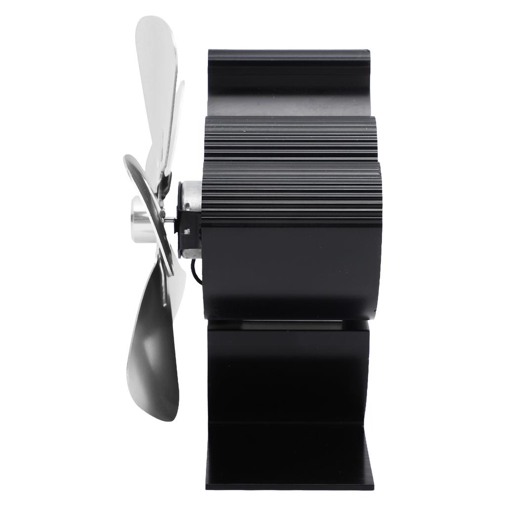 Heat Powered Stove Fan Aluminum Alloy Low Noise Sustainable Wood Stove Fan for Log Fireplace Silver