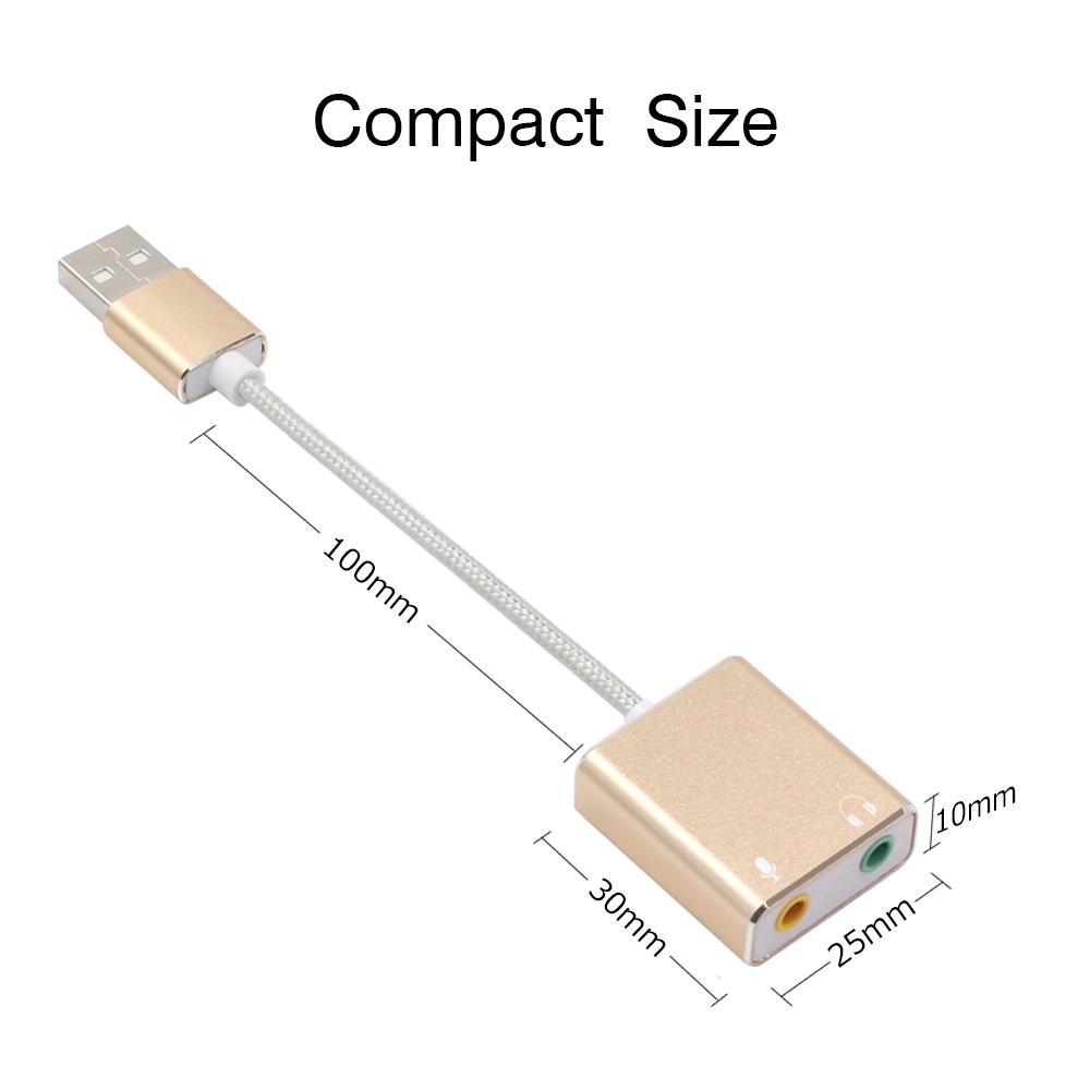 GOOJODOQ 7,1 tarjeta de sonido USB externa Jack 3,5mm Adaptador de Audio USB auricular micrófono tarjeta de sonido para Macbook ordenador portátil PC ZH