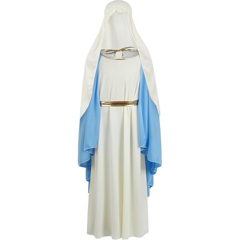 Jungfrau Maria Kostüm für Erwachsene Biblisches Religiöses Kleid für Party Bühne Halloween Cosplay Damen für Biblische Party Kirchenaufführung