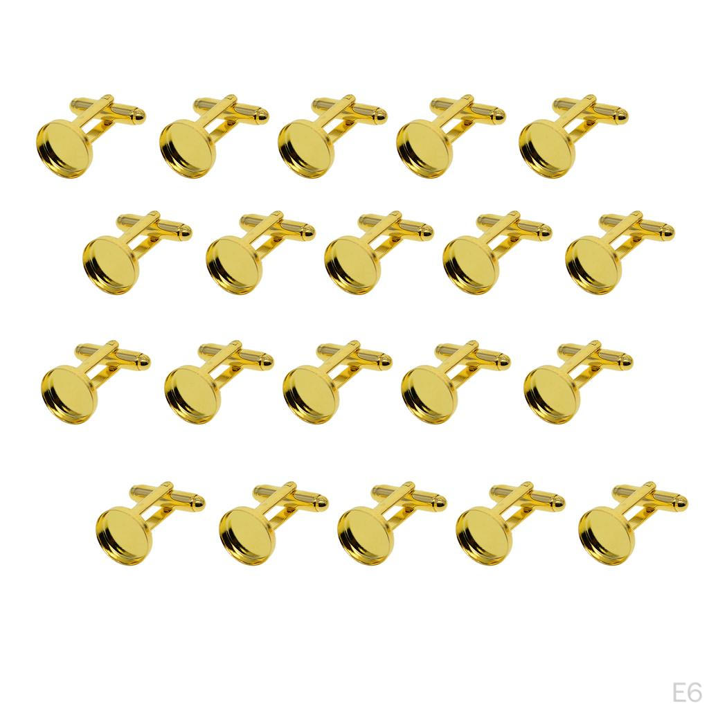 20 Rohlinge Fassungen Basis Pad 12mm Cabochon Lünetten Manschettenknöpfe