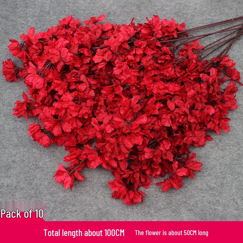 Wine Red Artificial Floral Bouquet - Chinese Wedding & Engagement Ceiling Decoration