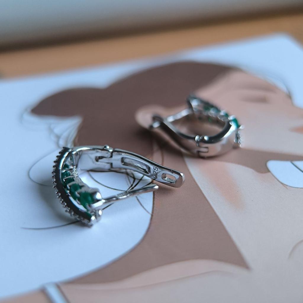 Серебряные серьги с натуральным агатом 1.395ct (2189558)