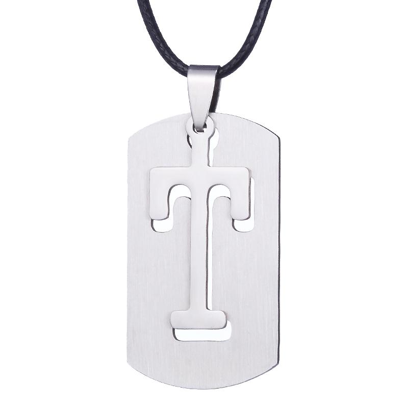 ZRM Jewelry Stainless Steel 26 English Alphabet Pendant Necklace Men Jewelry Personality Hollow Letter Pendant Friends Gifts