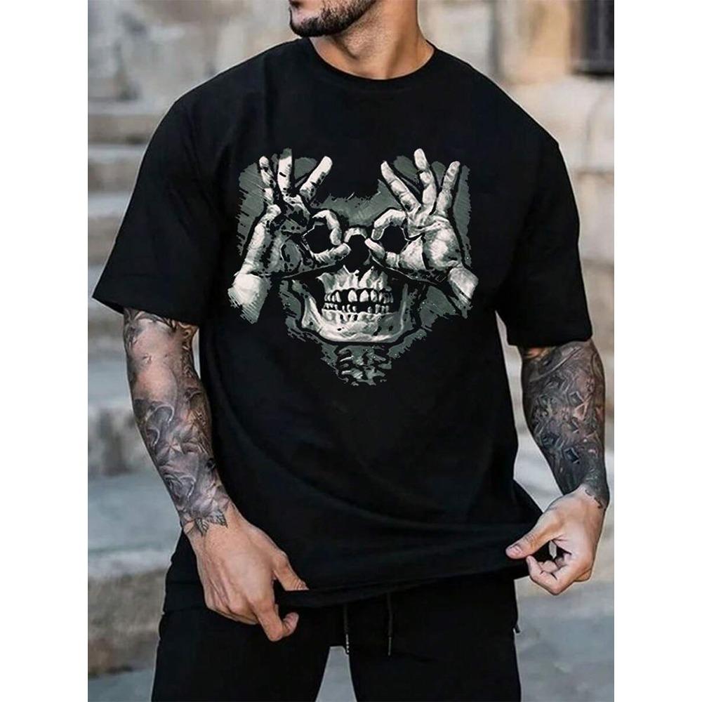 Summe Street Herren T-Shirt Totenkopf Print Herren T-Shirt Lässiges Kurzarm Oberteil Outdoor Sport Mode Herren Kinder Kinder T-Shirt Kleidung