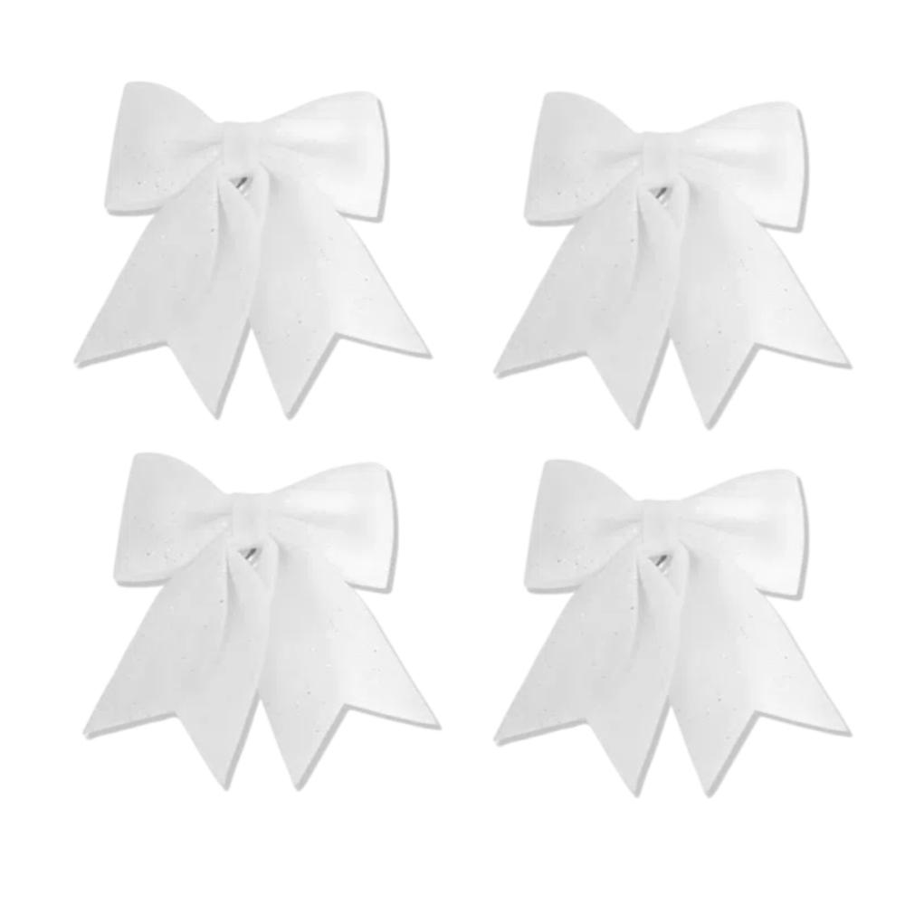 4pcs Christmas Sequin Bows, Xmas Wreaths Mini Bows Christmas Tree Bows Christmas Decorative Bows Ornaments New Year Festive