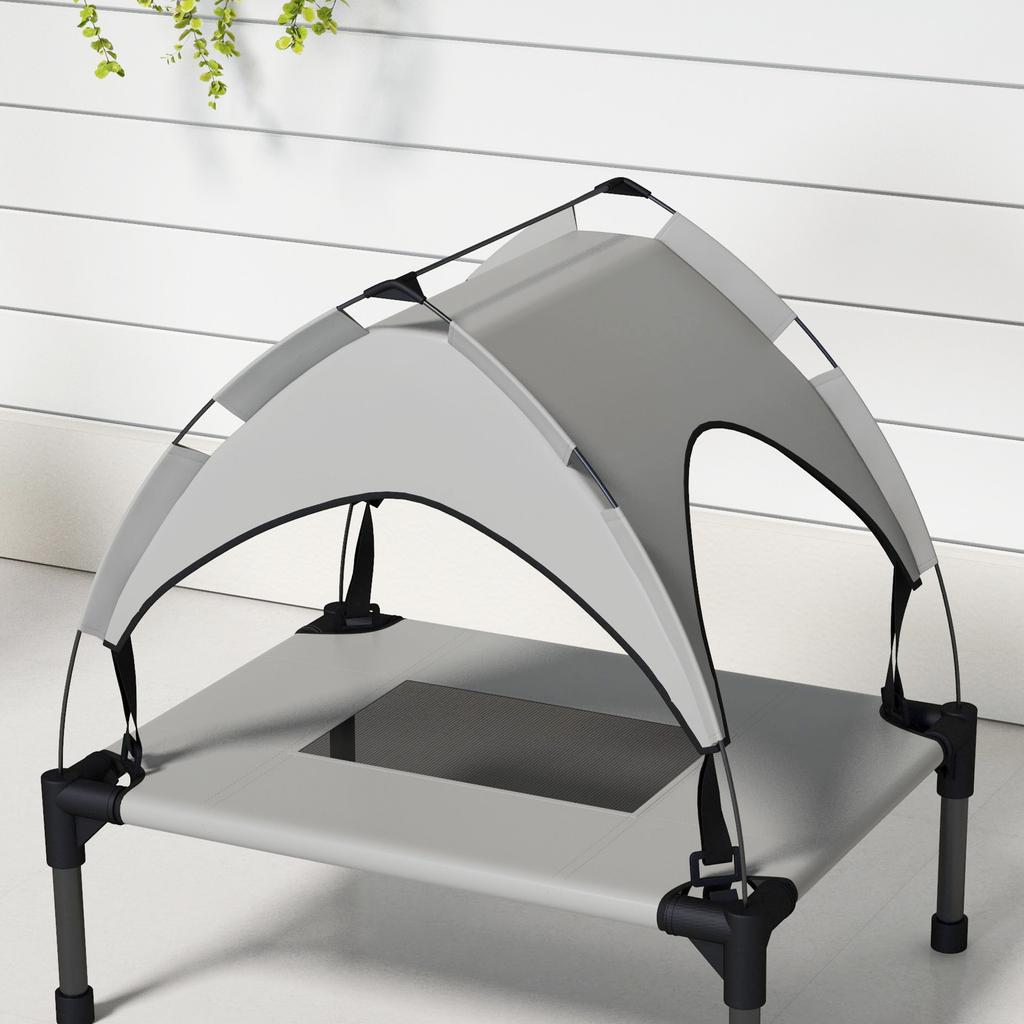Cooling Raised Pet Bed W/ Washable Breathable Mesh, for Mini Small Dogs, 61 X 46 X 63cm - Light Grey