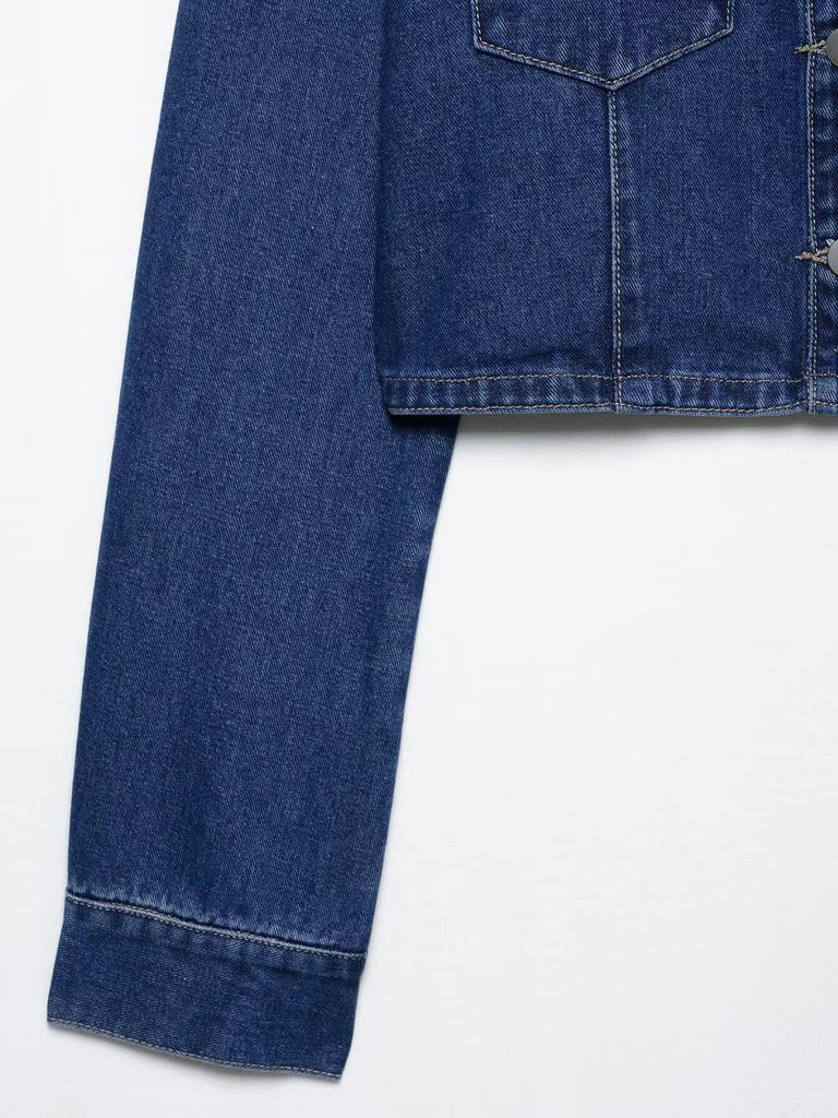 Spring 2025 European & American Women's Short Denim Jacket and Pants Set.