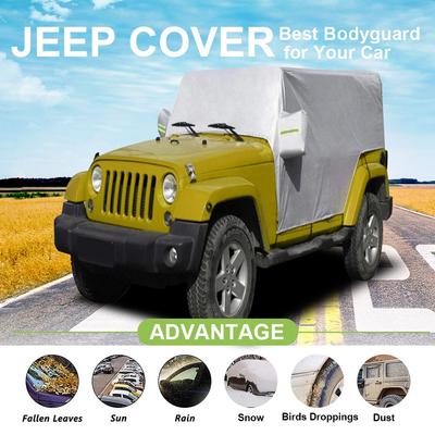 210D Nepremokavý polovičný strešný kryt auta pre JEEP Wrangler JK JL 2-dverový / 4-dverový 2007-2020 Vonkajší ochranný kryt Sneh Dážď Prach