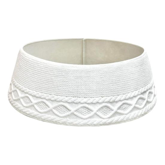 Knitted Christmas Tree Collar Cable Knit Christmas Tree Base Cover for Artificial Trees Rustic Farmhouse Tree Ring for Holiday Home Decor