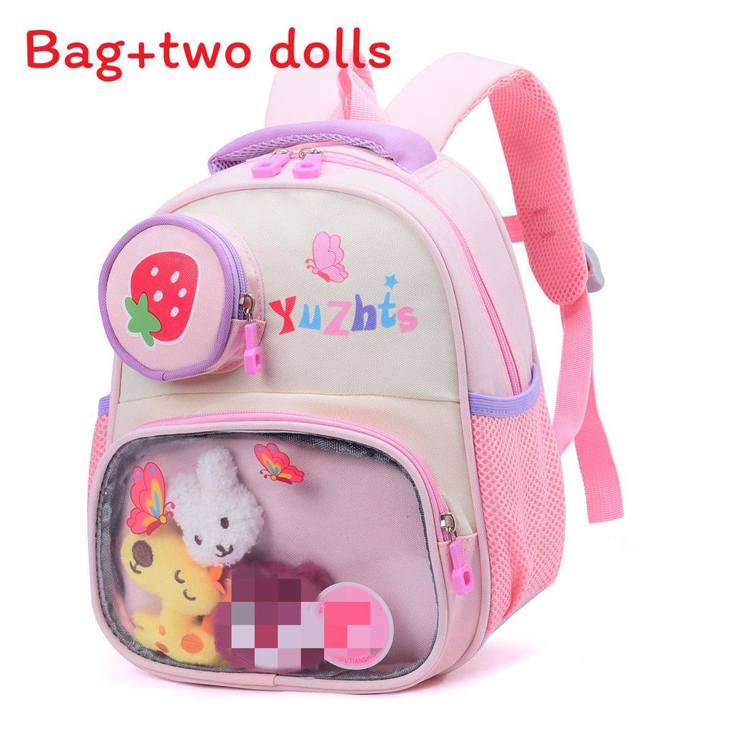 Kids School Backpack With Cartoon Design For Toddler Preschoolers Kids Backpack With Curved Shoulder Straps розовый