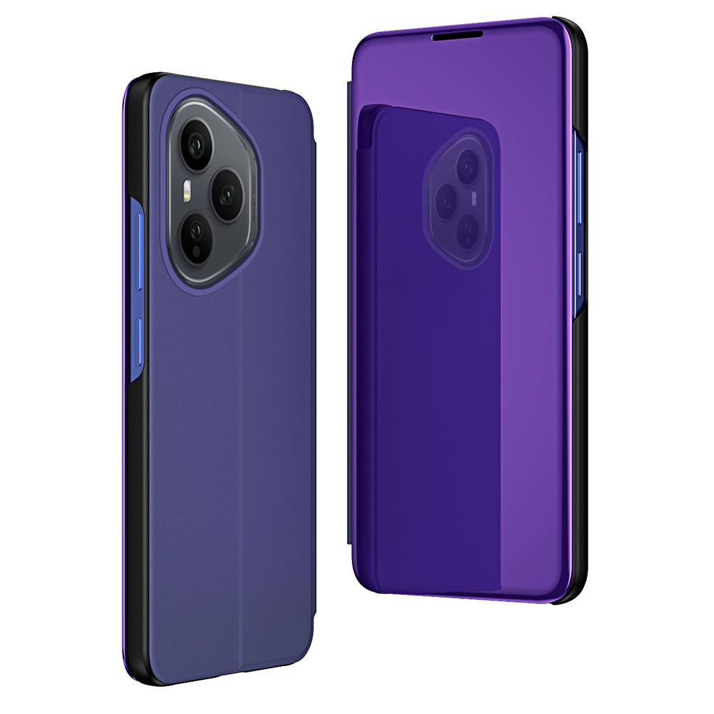 

Для Honor 400 Pro 5G (Глобальний) Чохол-книжка зі шкіри з віконцем для перегляду та підставкою Purple/Blue