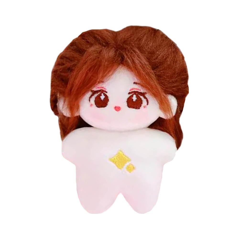 Niannyyhouse 10cm Plush Girl Star Body Fried Hair No Attributes Cotton Doll Accessories (A4)