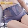 Plus Size Female Summer Hollowed-out Lace Ice Silk Sheer Mesh High Waist Tummy Tuck Panties