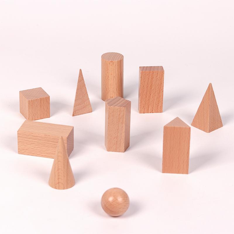 Montessori Mystery Bag Wood Sensory Toys Objects Geometric Shapes Natural Wood Color Solid Wood 3 Years Old