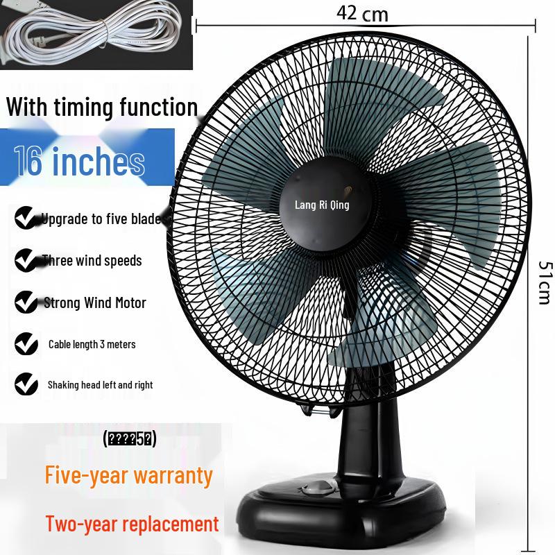 Tichý 16palcový oscilační stolní ventilátor pro domácnost, kancelář, studentskou kolej nebo k použití u postele