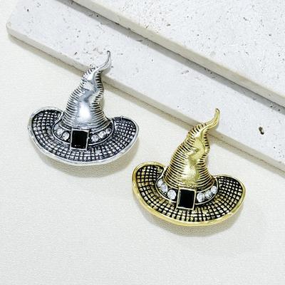 Wind Alloy Vintage Witch Hat Brooch, Versatile Costume Accessories Halloween Pin
