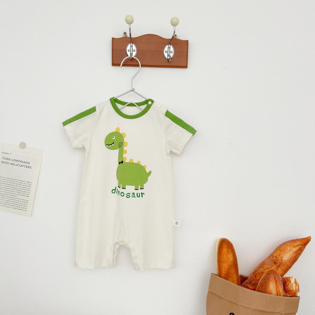 Super Cute Dinosaur Baby Jumpsuit with Snap Crotch for Boys and Girls - Perfect Summer Newborn Clothes
