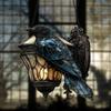 Halloween Crow Lantern Suncatcher Decoration Acrylic 2D Flat Window Hanging Decoration Raven Hanging Ornament Halloween Decor