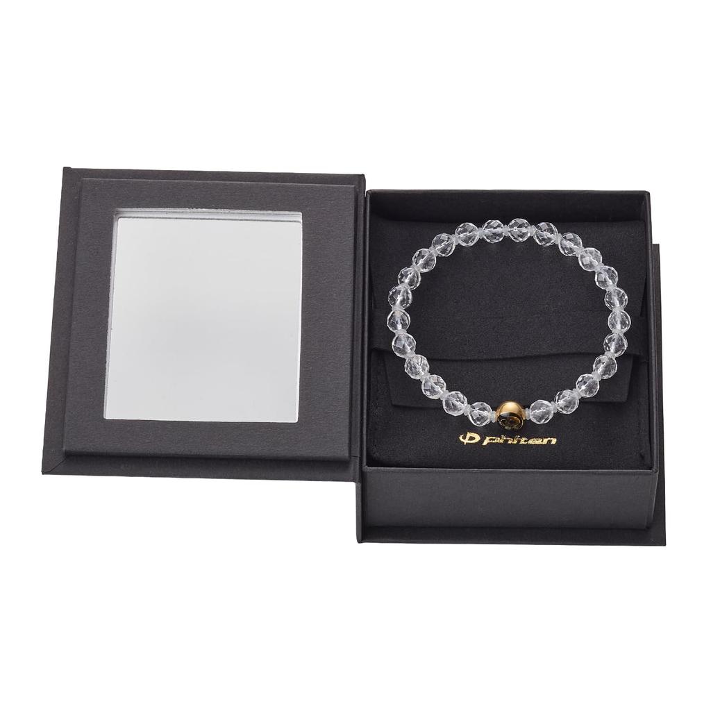 Phiten Crystal Bracelet, Single Ring, Natural Quartz Crystal, 4mm Beads, 16cm, Unisex, Jewelry, Health Accessory, Gift